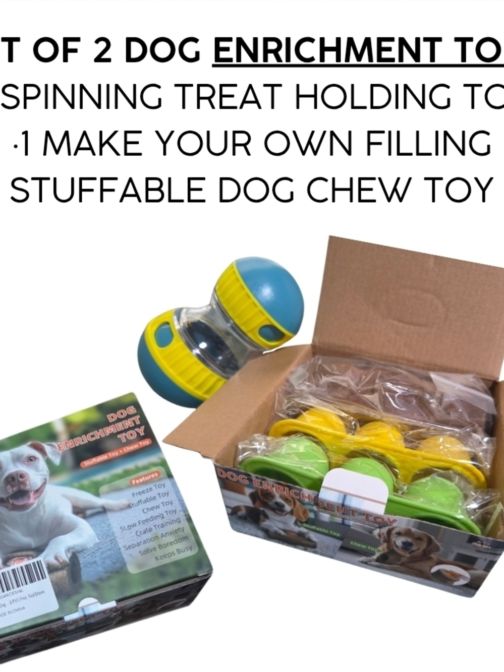 Set Of 2 Dog Enrichment Treat Toys (2-Pack)